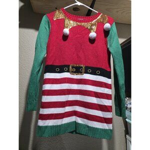 Its Our Time Christmas Ugly Sweater Dress Junior Women's Size XL Long Sleeve